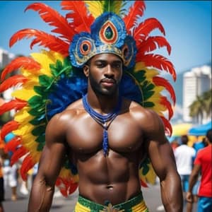 Sexy Trinidad Carnival Male Masquerader in Trinidad and Tobago playing mas